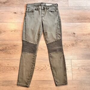 Pistola Olive Green Wash Skinny Jeans Comfort Stretch Moto Casual Pants Size 28‎